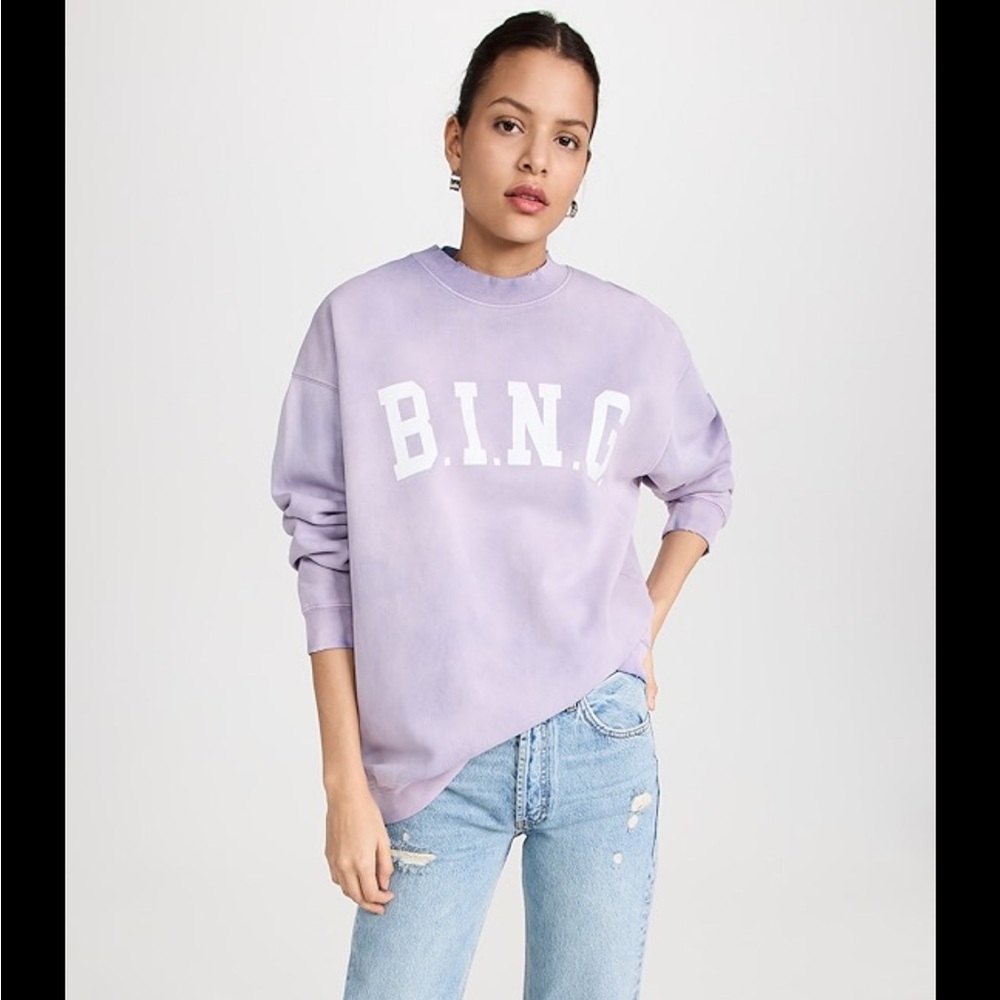 Anine Bing Oversized Lavender Sweatshirt - Picture 3 of 5